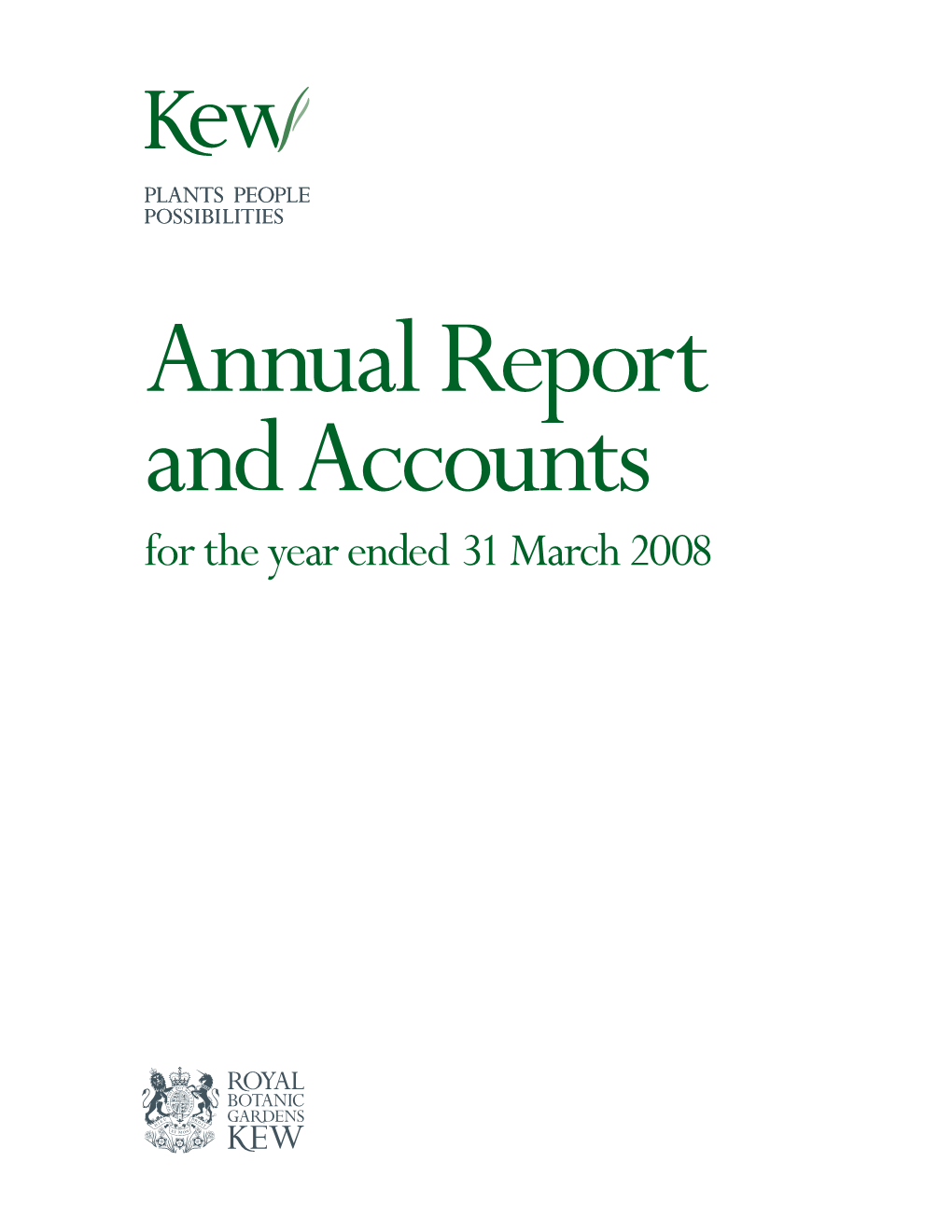 KEW Annual Report and Accounts for the Year Ended 31 March