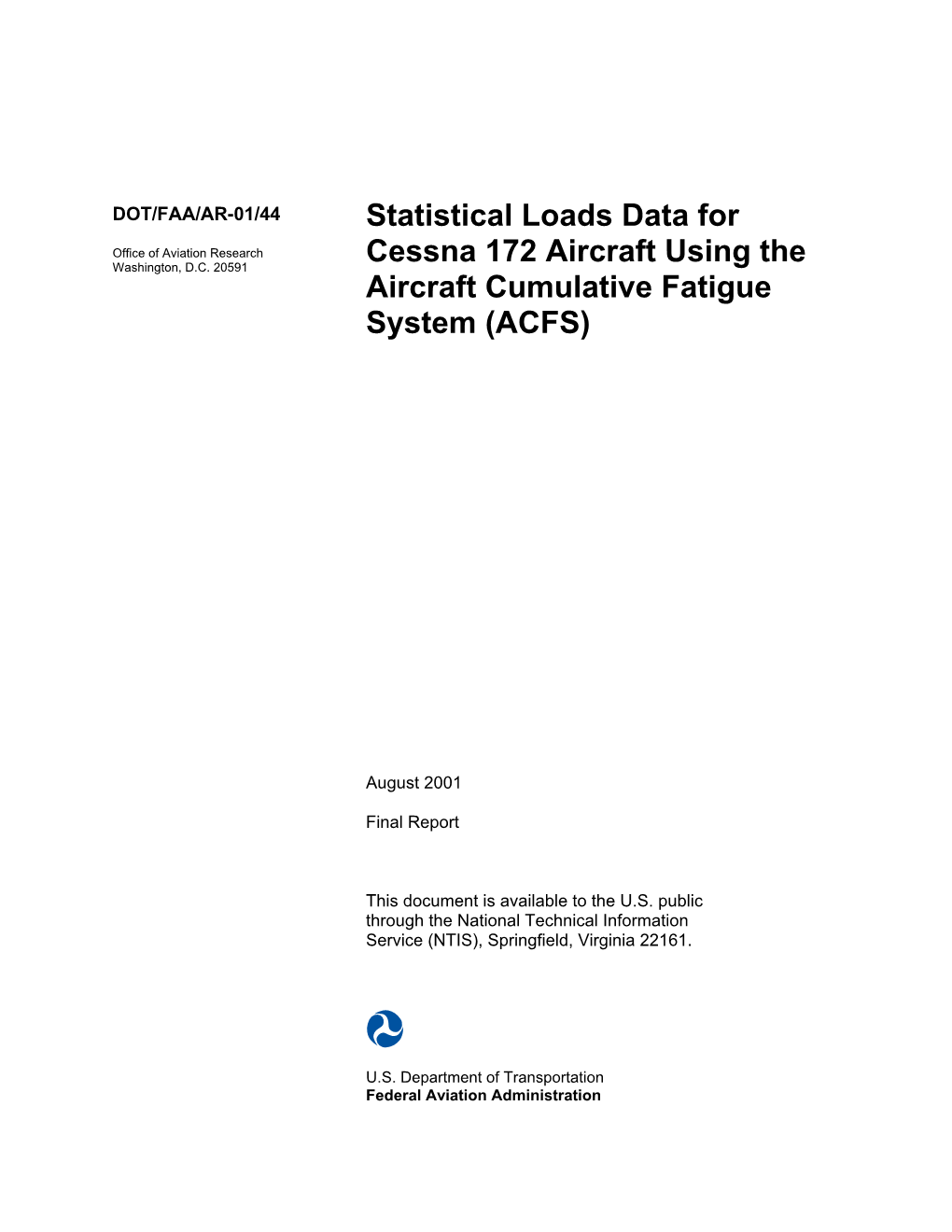 Statistical Loads Data for Cessna 172 Aircraft Using the Aircraft