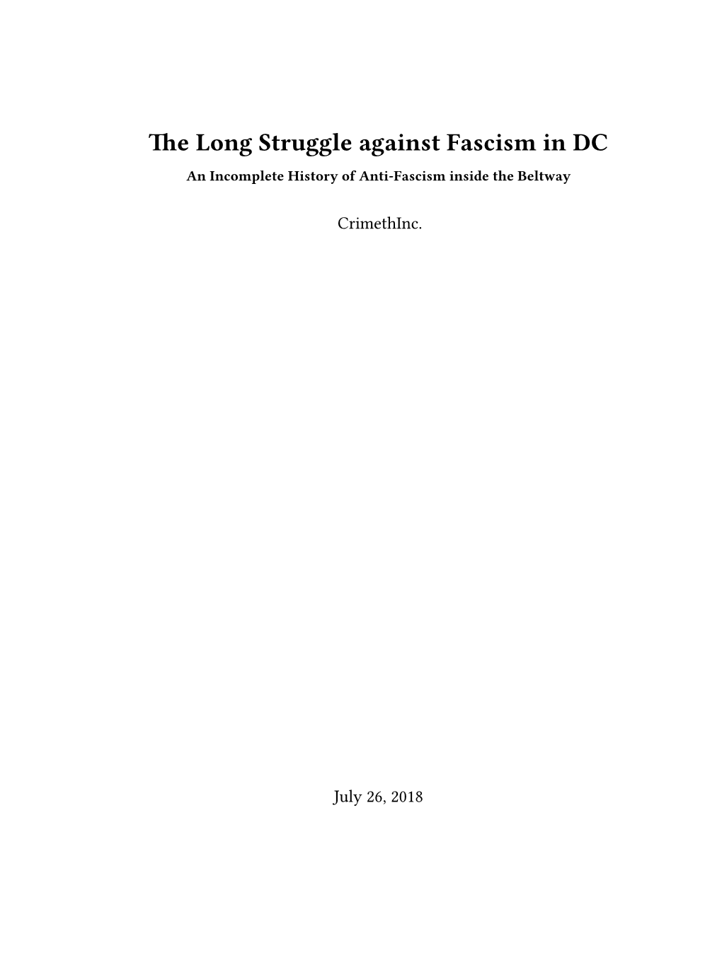 Long Struggle Against Fascism in DC