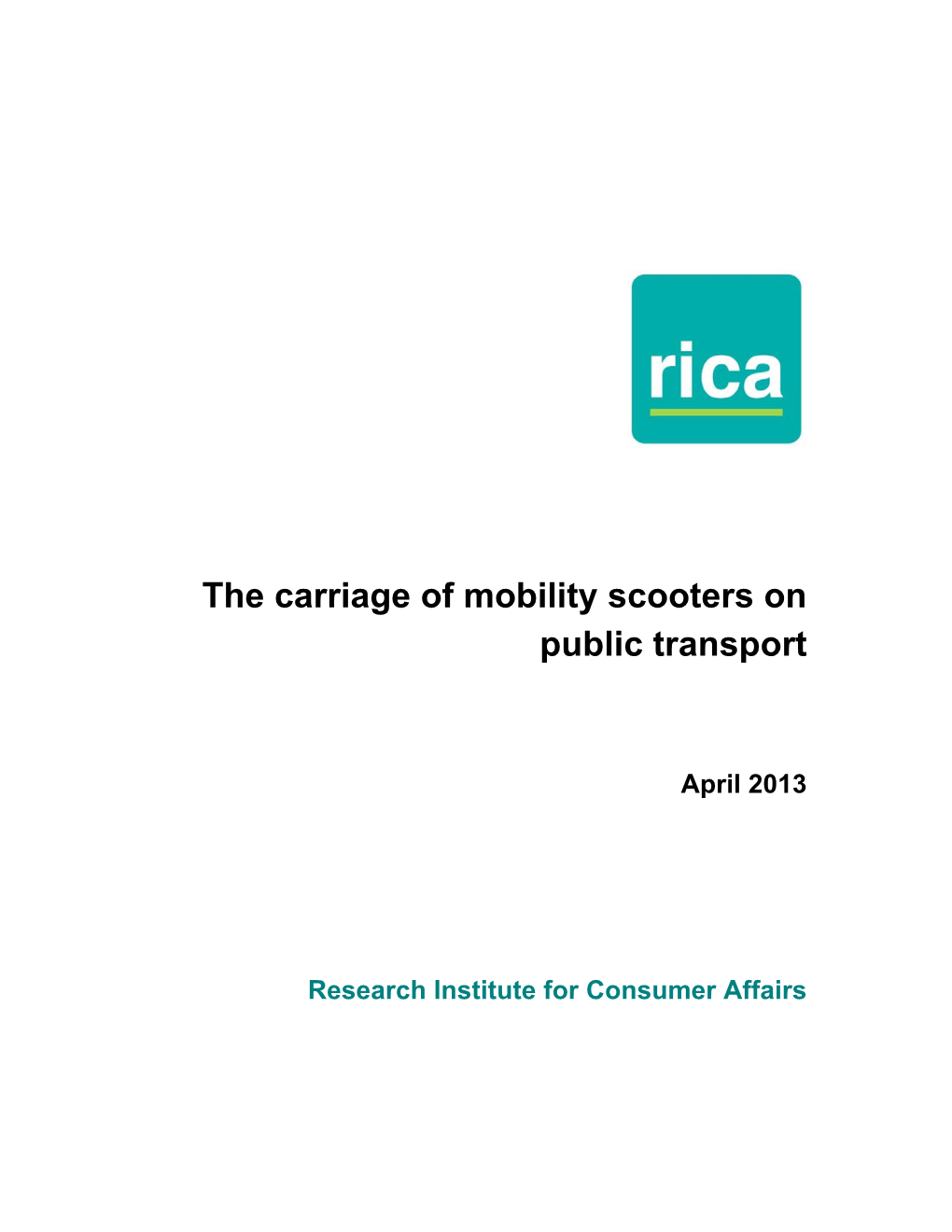 Mobility Scooter Research Report