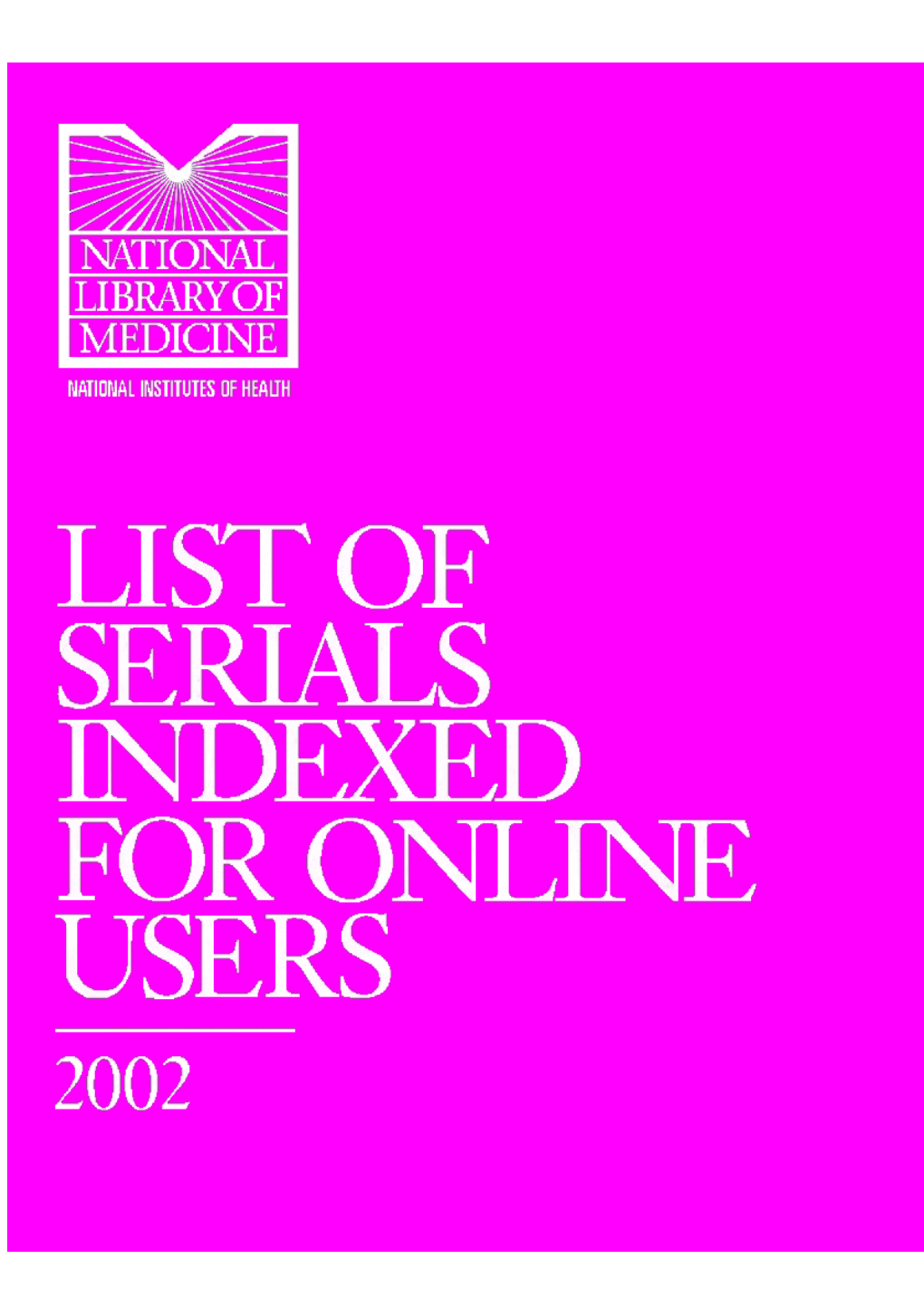 Index Medicus 2002