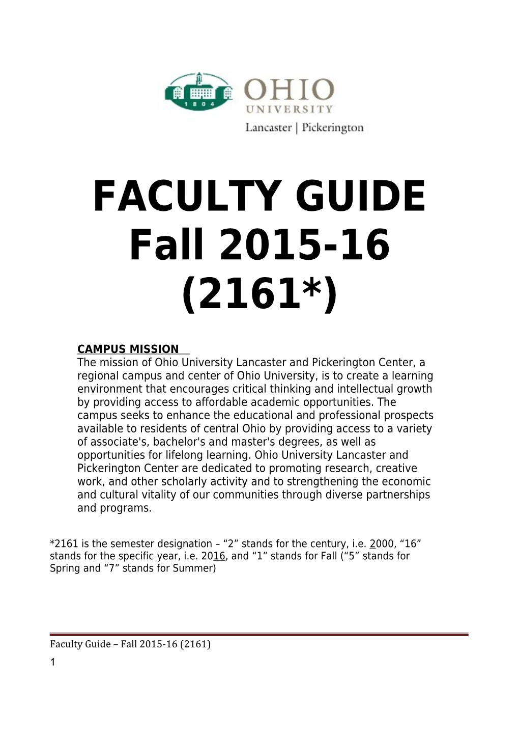 Faculty Guide