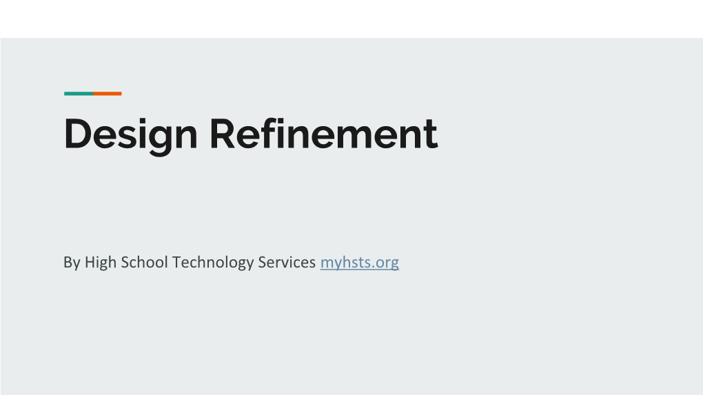 Design Refinement