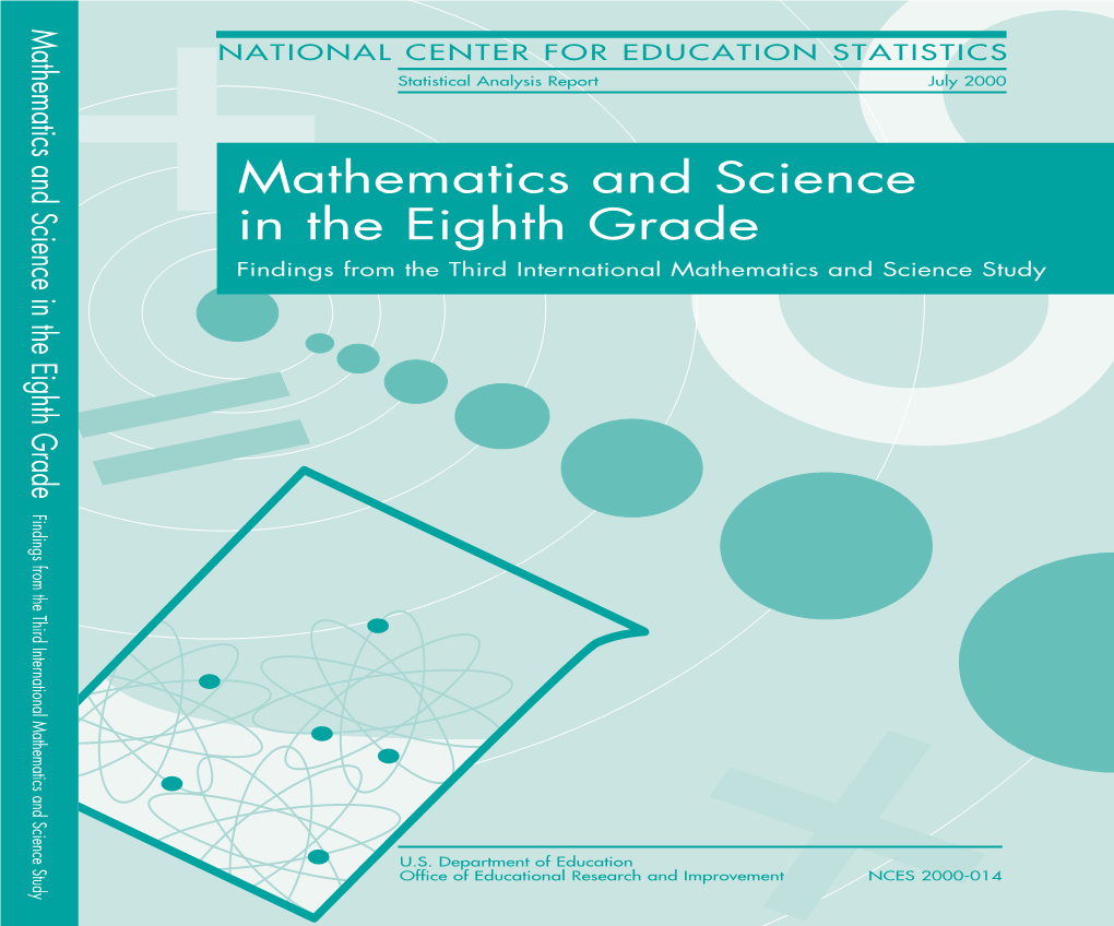 Mathematics and Science in the Eighth Grade United States Postage and Fees Paid Department of Education U.S