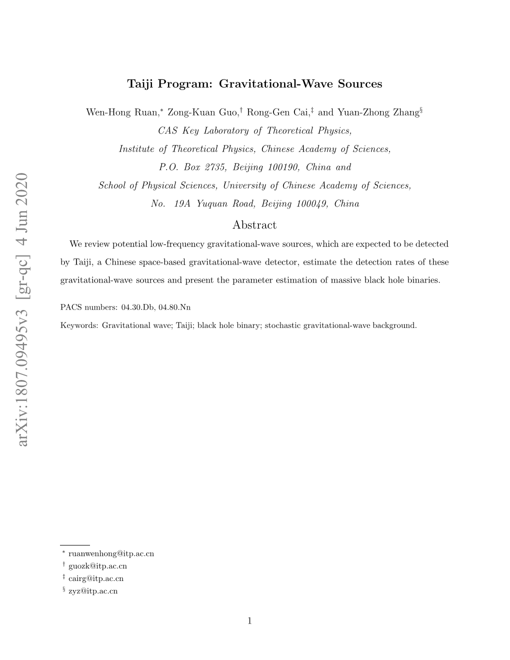 Taiji Program: Gravitational-Wave Sources