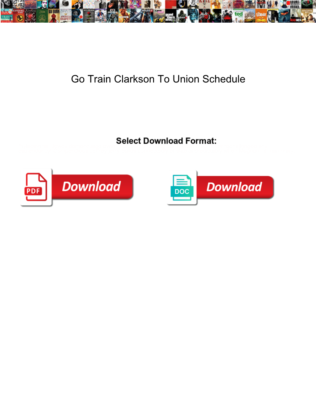 Go Train Clarkson to Union Schedule