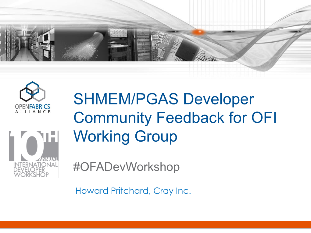 SHMEM/PGAS Developer Community Feedback for OFI Working Group