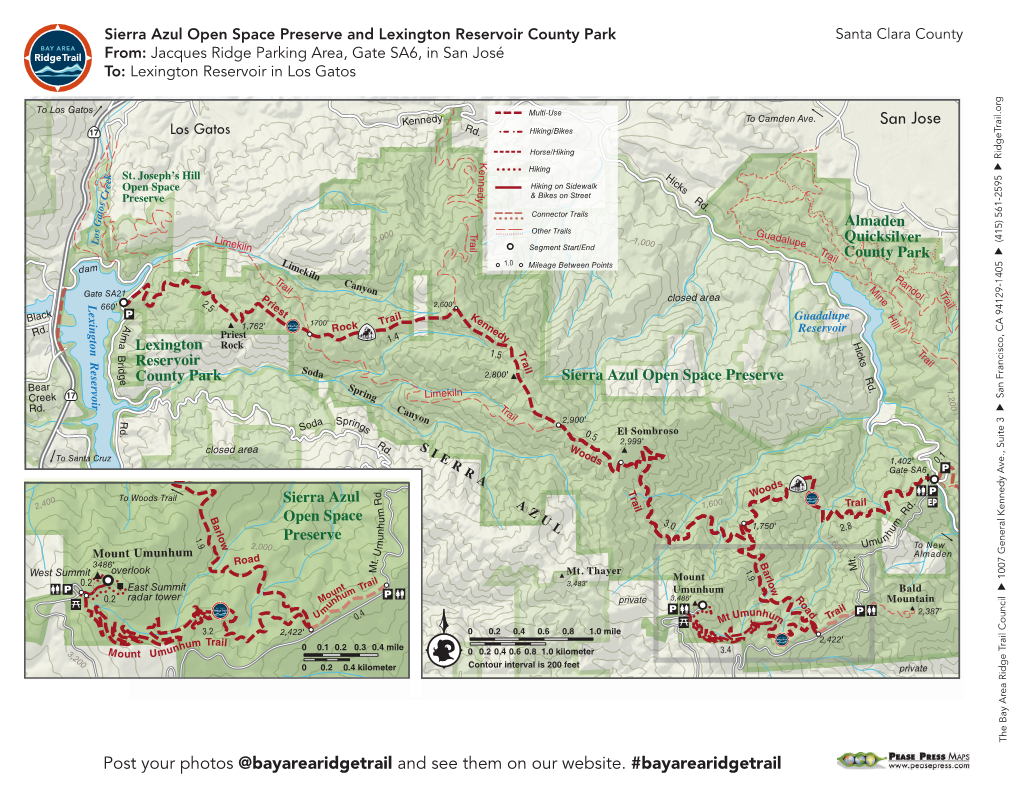 Sierra Azul to Lexington Reservoir with Mount