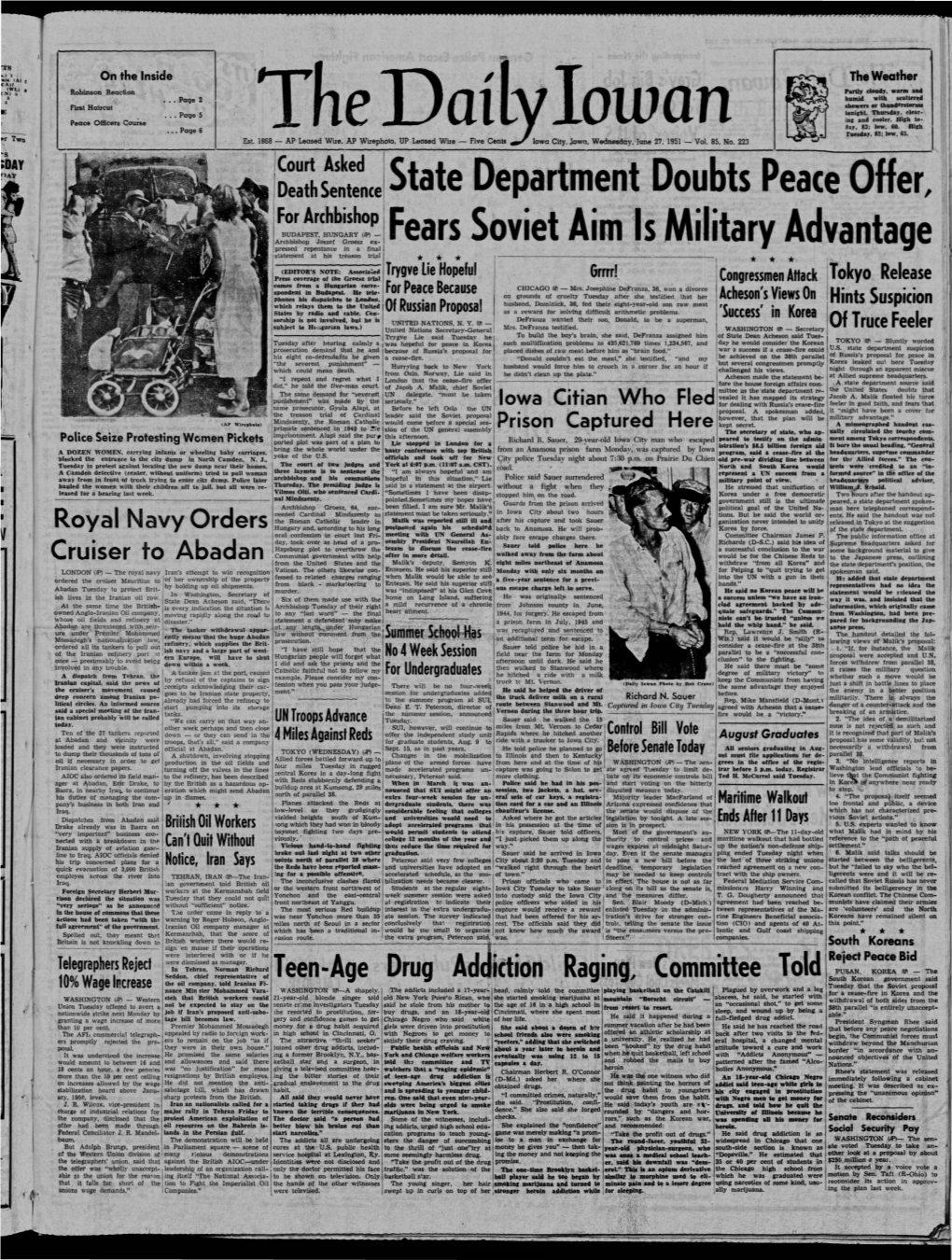 Daily Iowan (Iowa City, Iowa), 1951-06-27