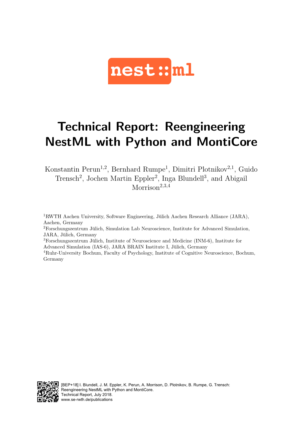Technical Report: Reengineering Nestml with Python and Monticore