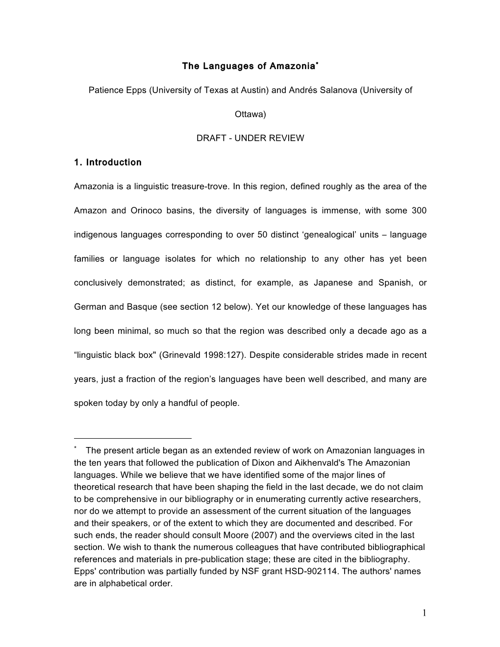 Amazonian Languages and Amazonian Linguistics