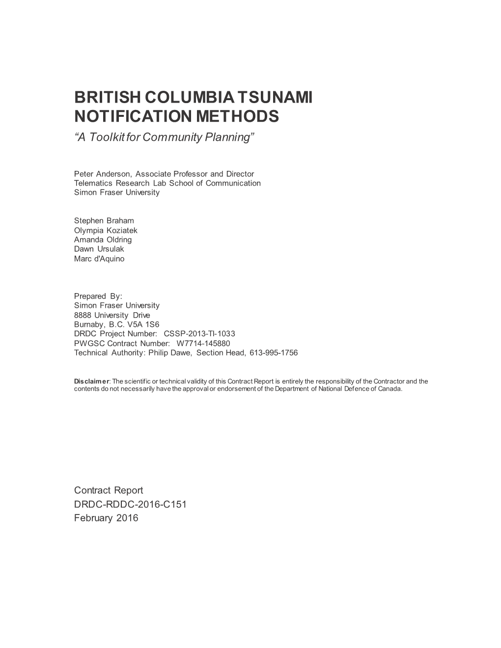 British Columbia Tsunami Notification Methods