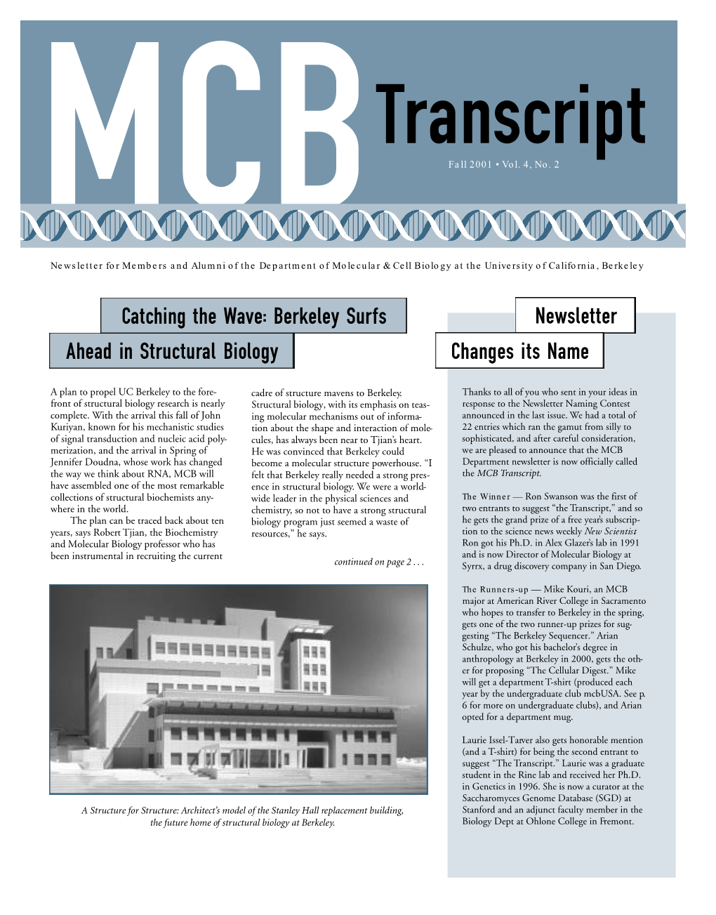 Fall 2001 MCB Transcript