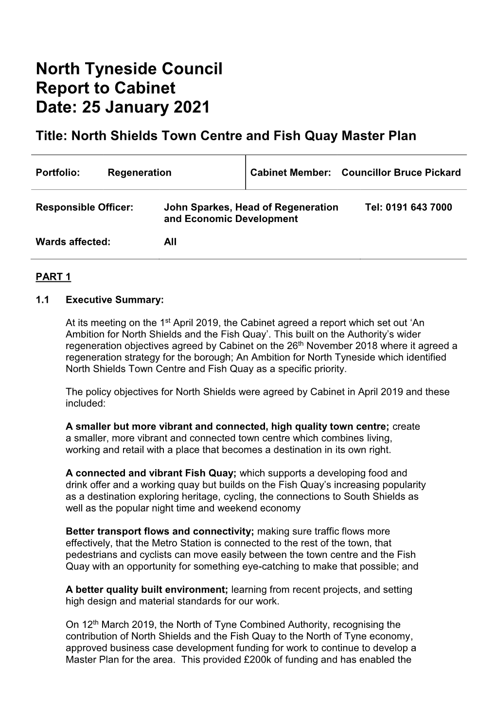 North Shields Town Centre and Fish Quay Master Plan