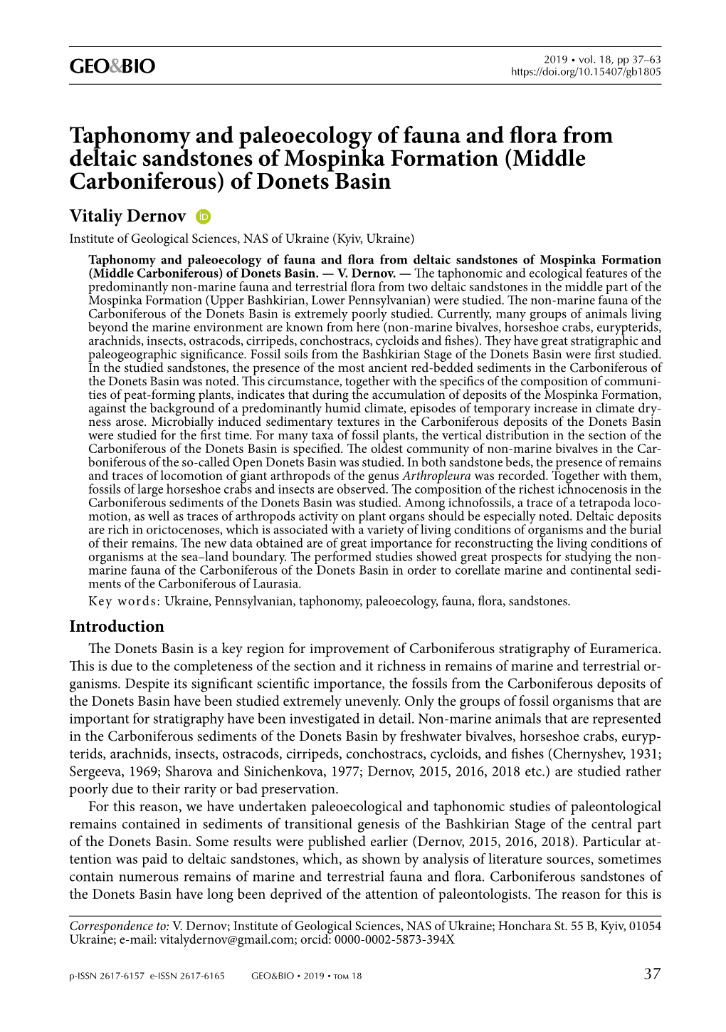 Taphonomy and Paleoecology of Fauna and Flora from Deltaic