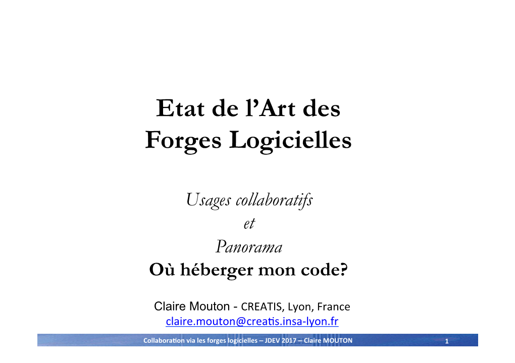 Etat De L'art Des Forges Logicielles