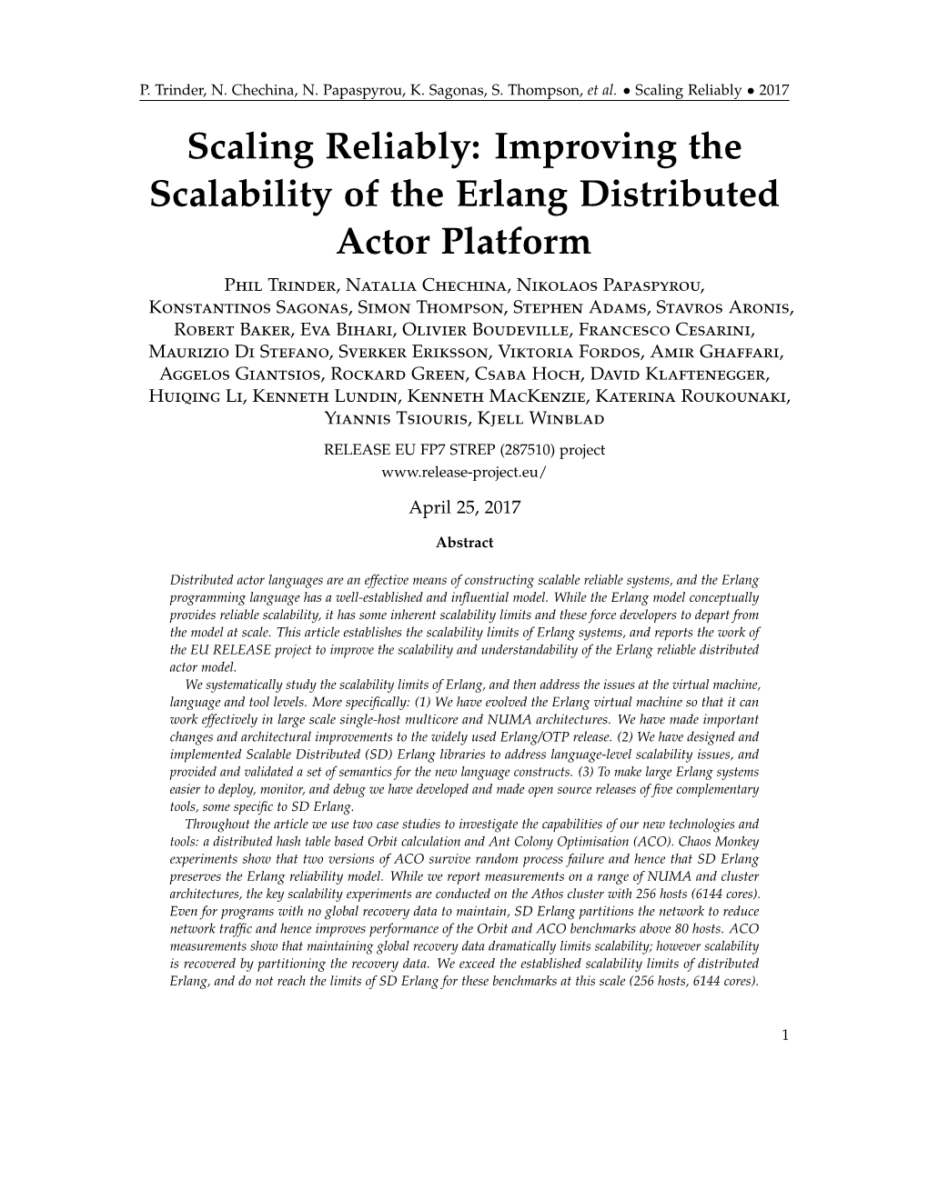 Scaling Reliably: Improving the Scalability of the Erlang Distributed