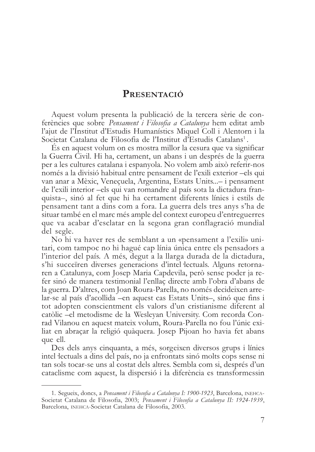 Pensament I Filosofia a Catalunya III Últim