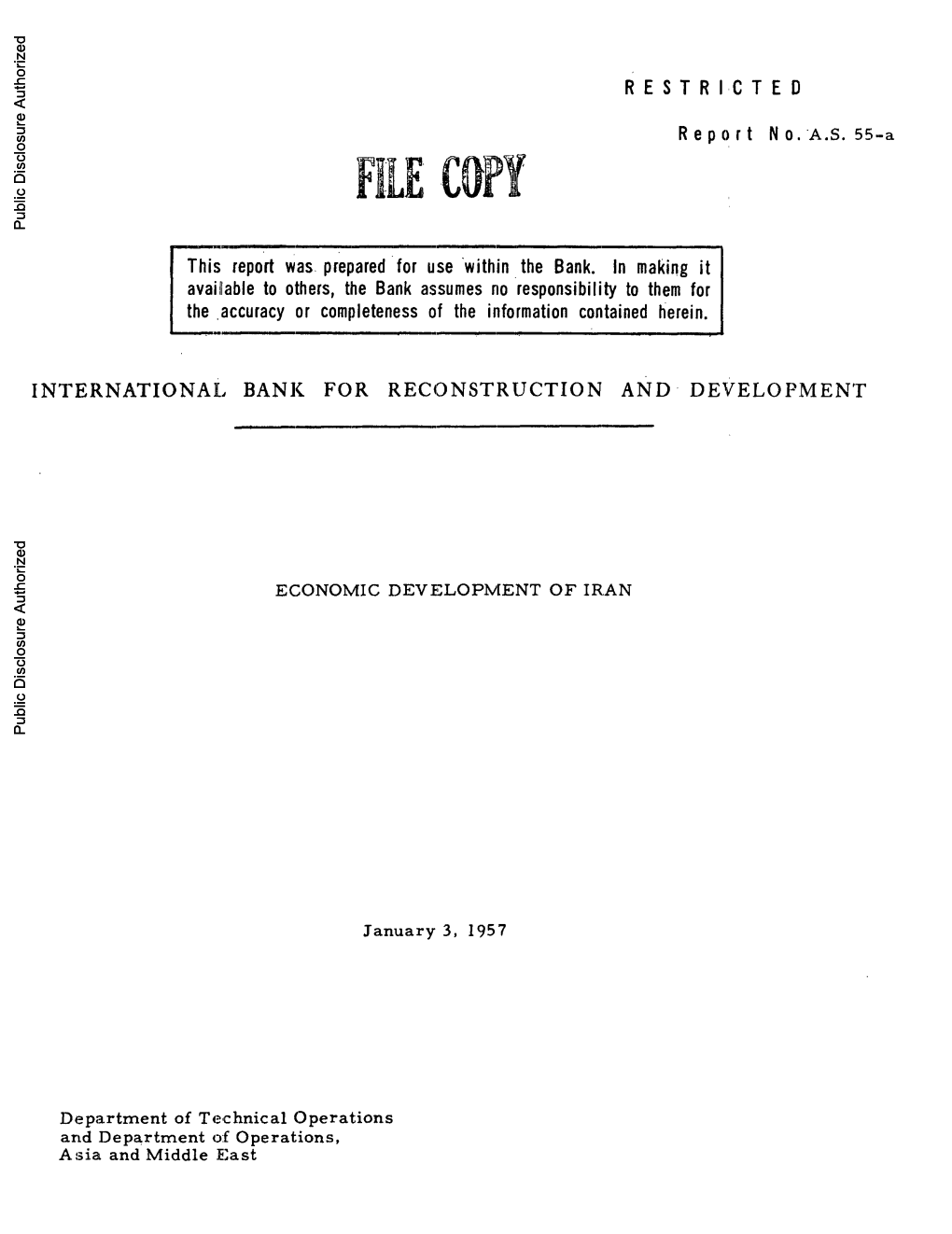 File COPY Public Disclosure Authorized