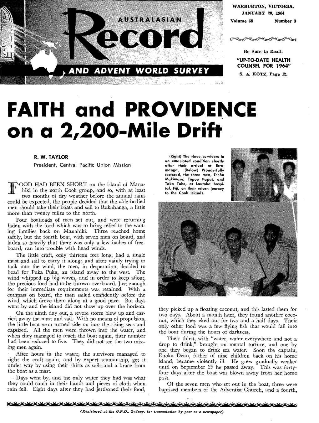 FAITH and PROVIDENCE on a 2,200-Mile Drift