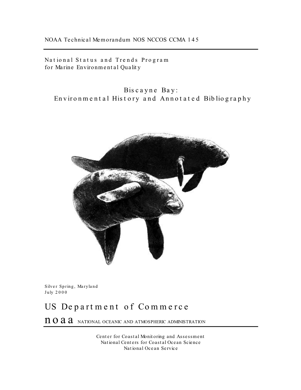 US Department of Commerce Noaa NATIONAL OCEANIC and ATMOSPHERIC ADMINISTRATION