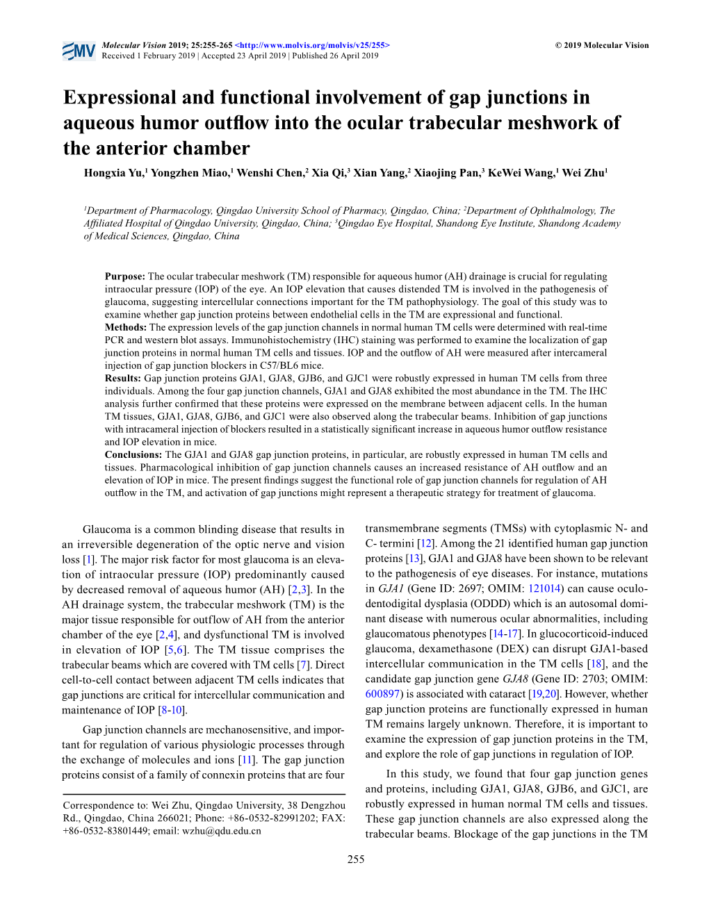 Expressional and Functional Involvement of Gap Junctions In