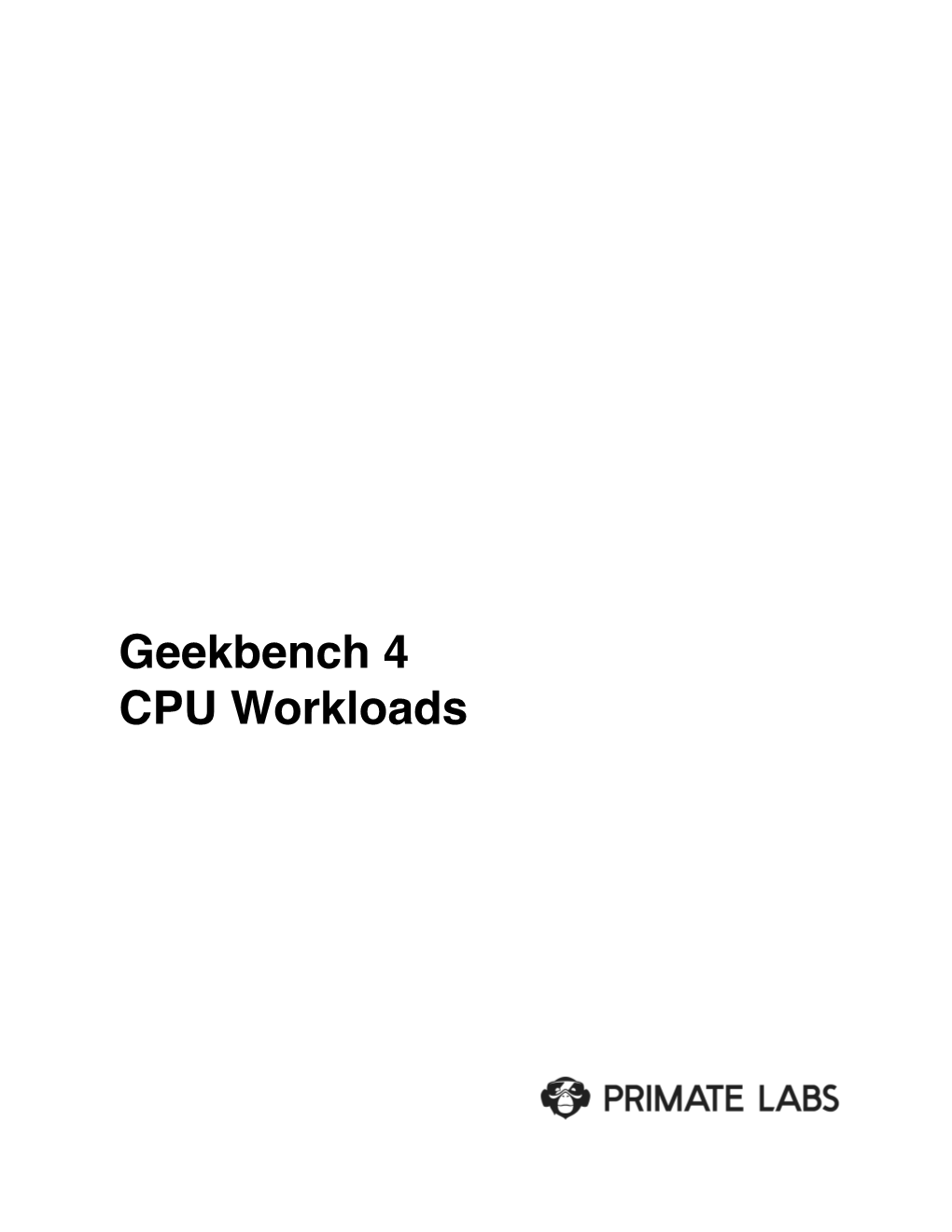 Geekbench 4 CPU Workloads