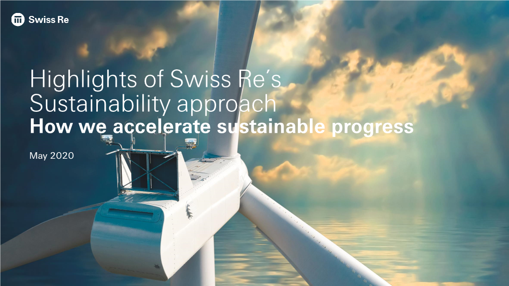 Highlights of Swiss Re's Sustainability Approach