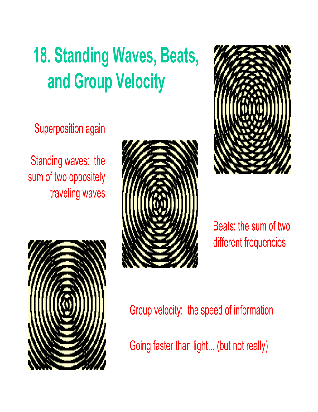 18. Standing Waves, Beats, and Group Velocity