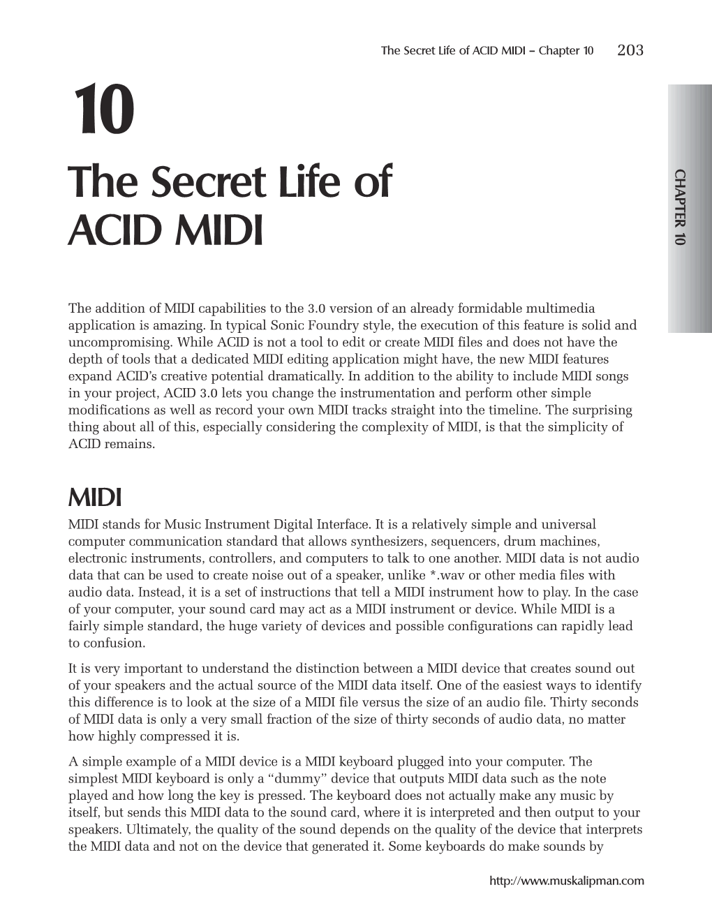 The Secret Life of ACID MIDI — Chapter 10 203 10 the Secret Life of CHAPTER 10 ACID MIDI