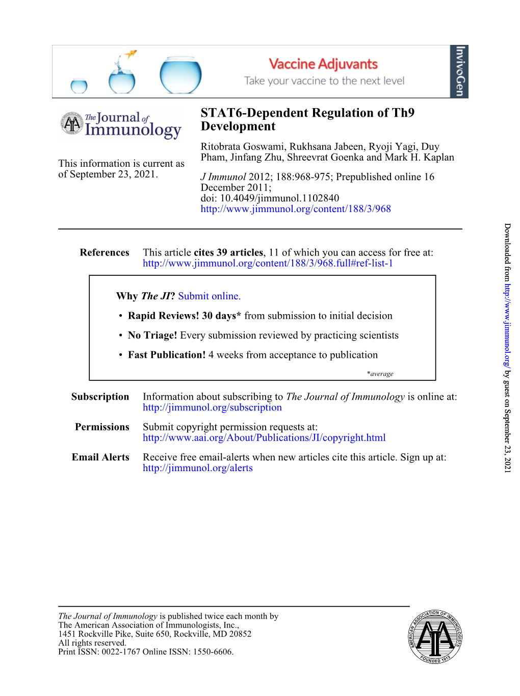 Development STAT6-Dependent Regulation Of