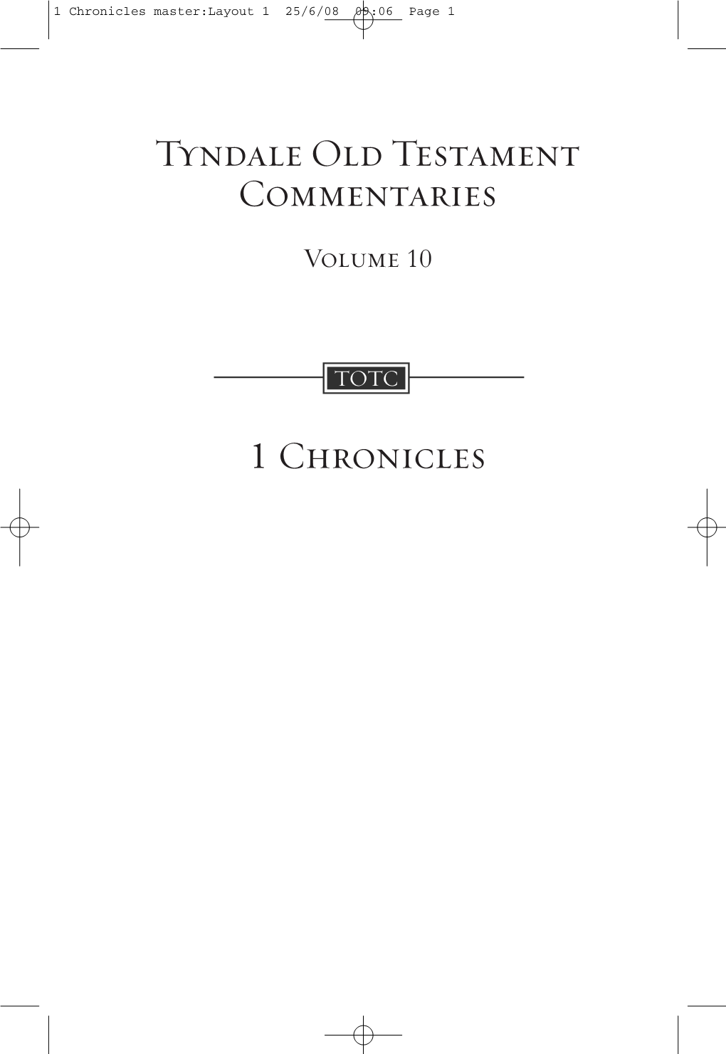 Tyndale Old Testament Commentaries 1 Chronicles