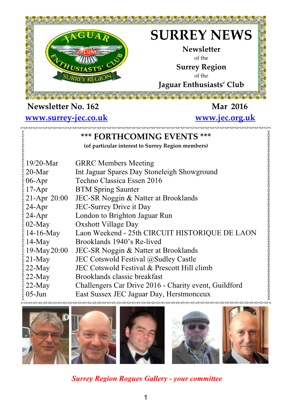 SURREY NEWS Newsletter of the Surrey Region of the Jaguar Enthusiasts’ Club