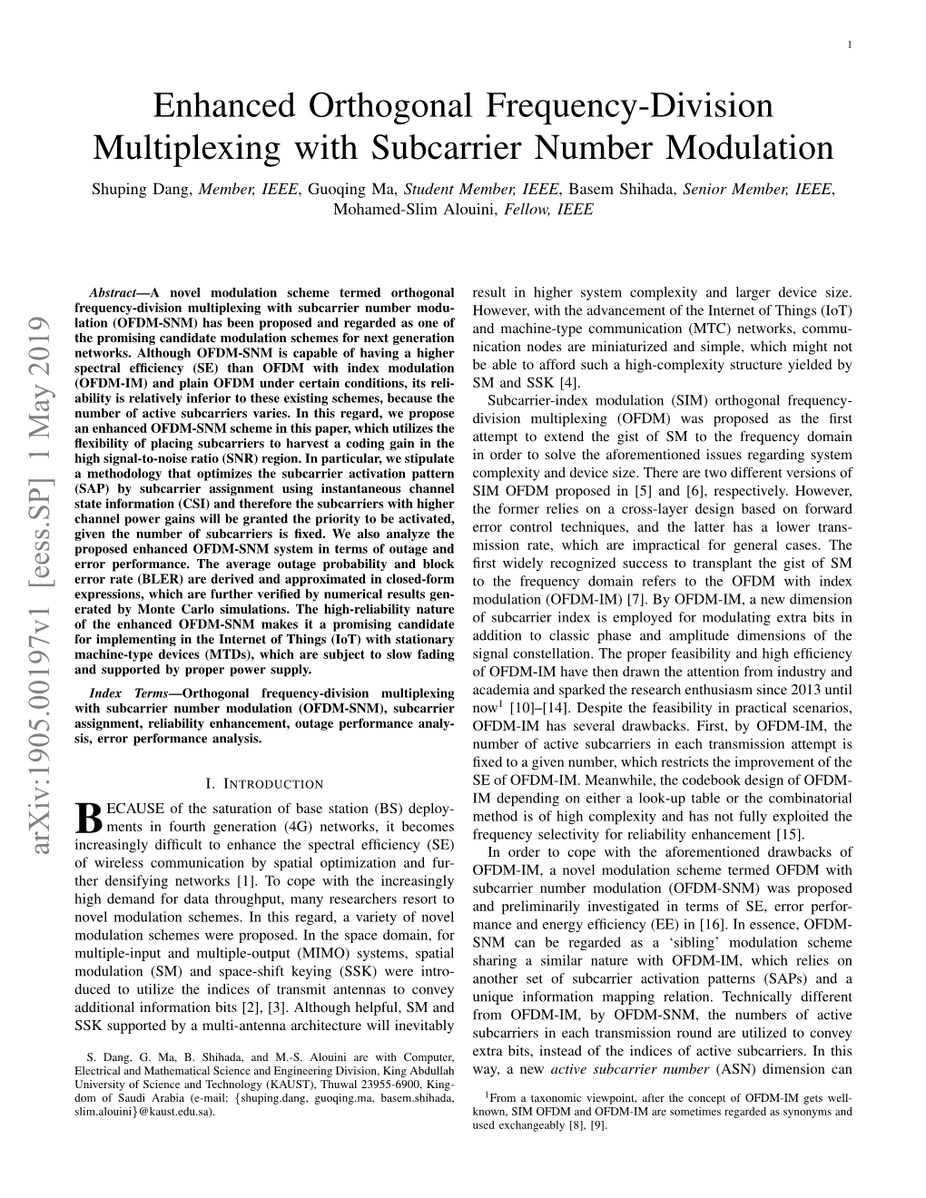 Enhanced Orthogonal Frequency-Division Multiplexing