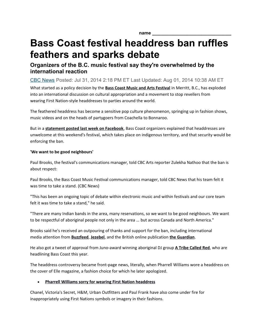 Bass Coast Festival Headdress Ban Ruffles Feathers and Sparks Debate