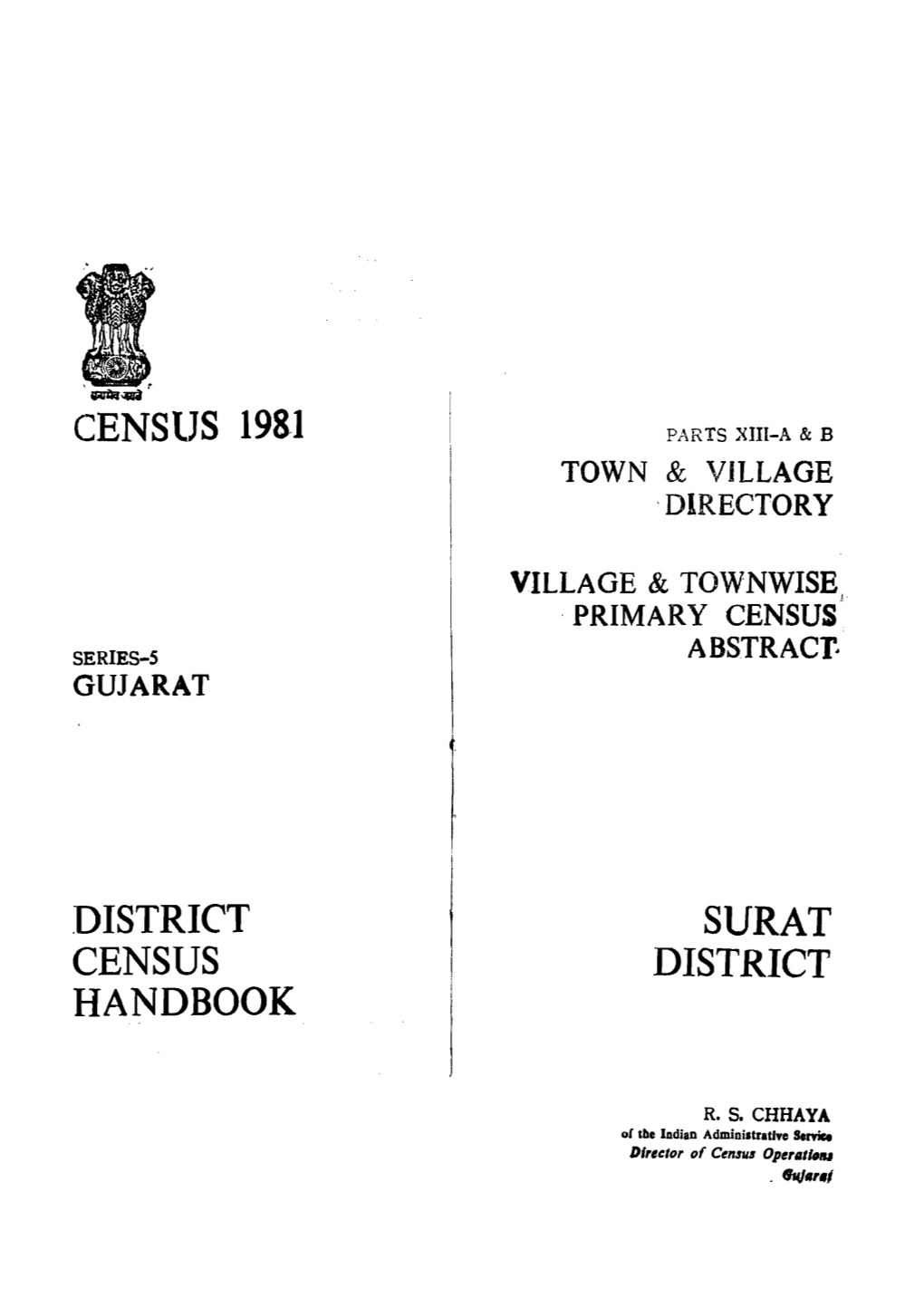 District Census Handbook, Surat, Part XIII-A