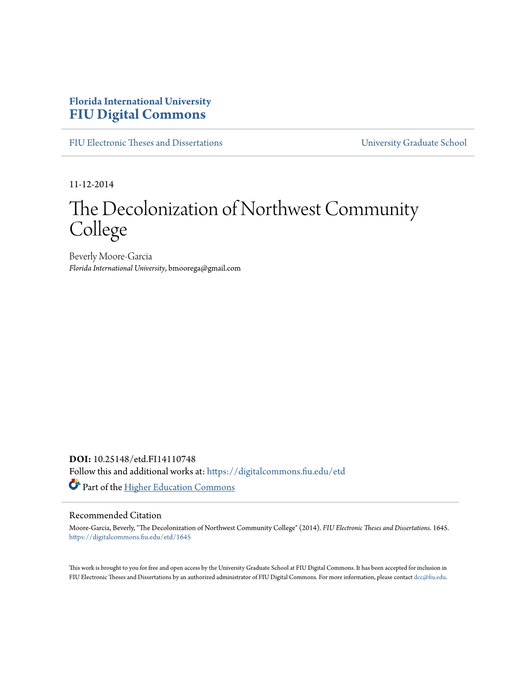 The Decolonization of Northwest Community College