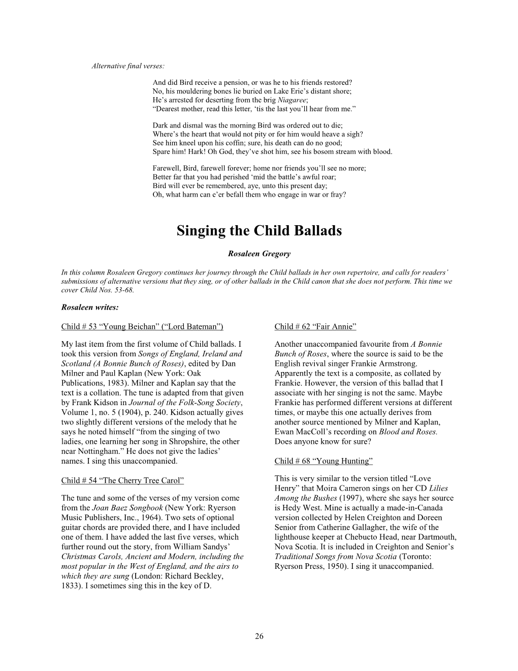 Singing the Child Ballads