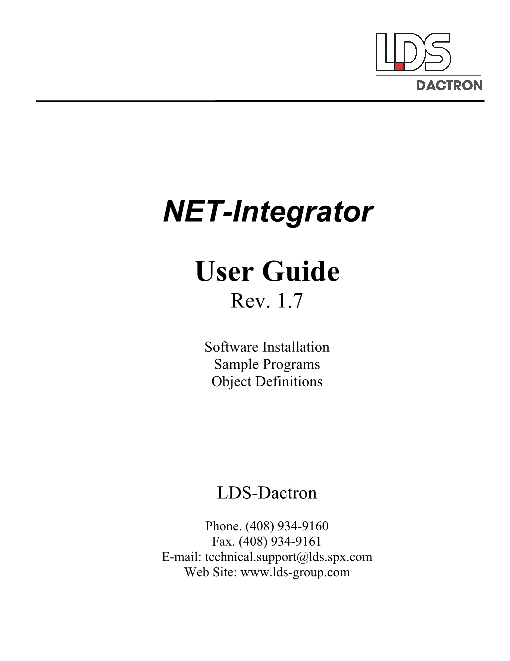 User Guide of NET-Integrator