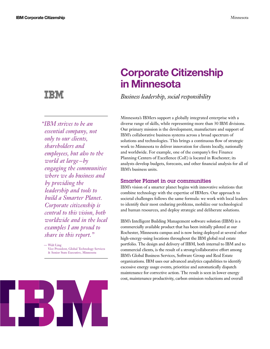 Corporate Citizenship in Minnesota Business Leadership, Social Responsibility