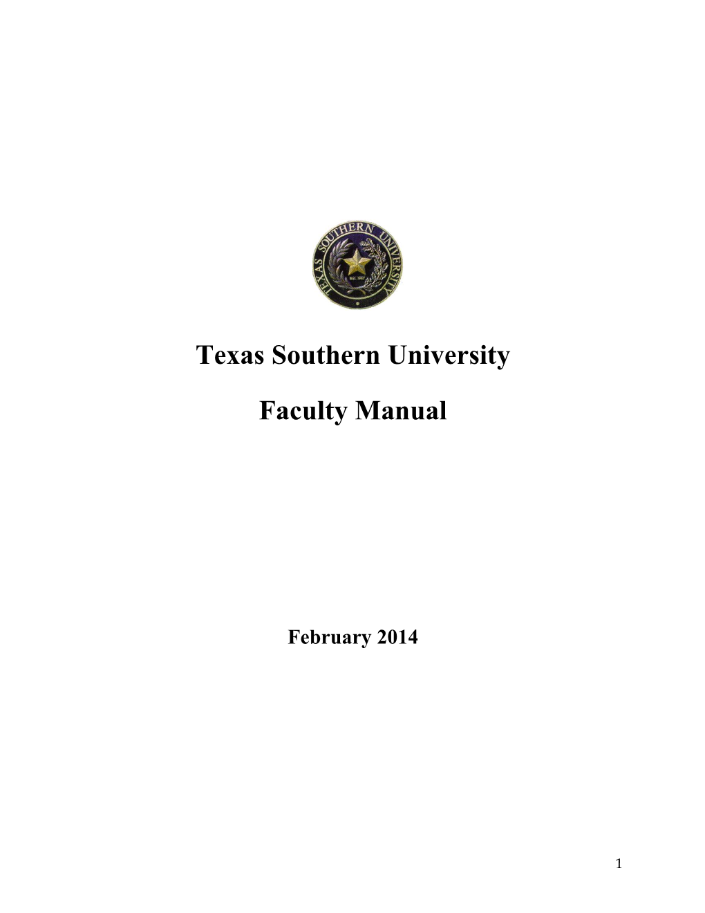Texas Southern University Faculty Manual
