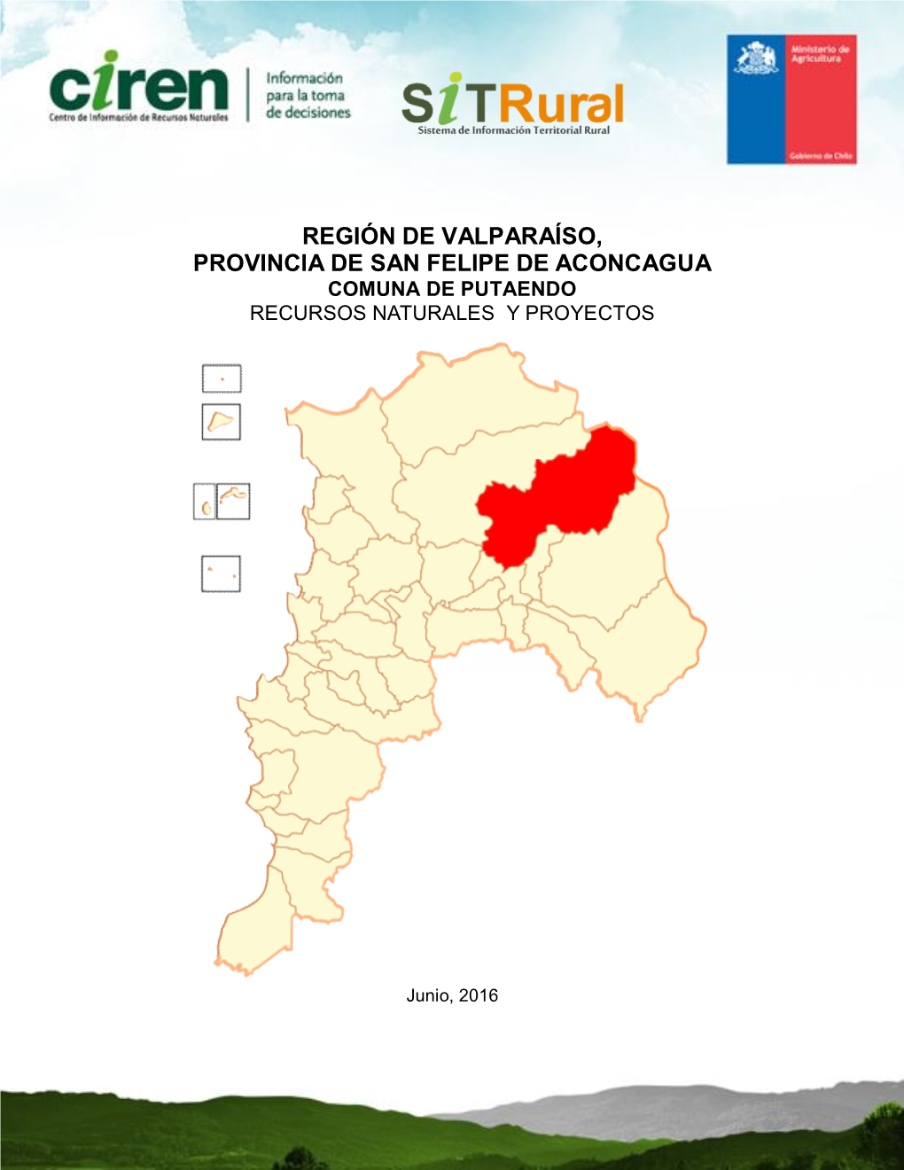 Región De Valparaíso, Provincia De San Felipe De Aconcagua Comuna De Putaendo Recursos Naturales Y Proyectos