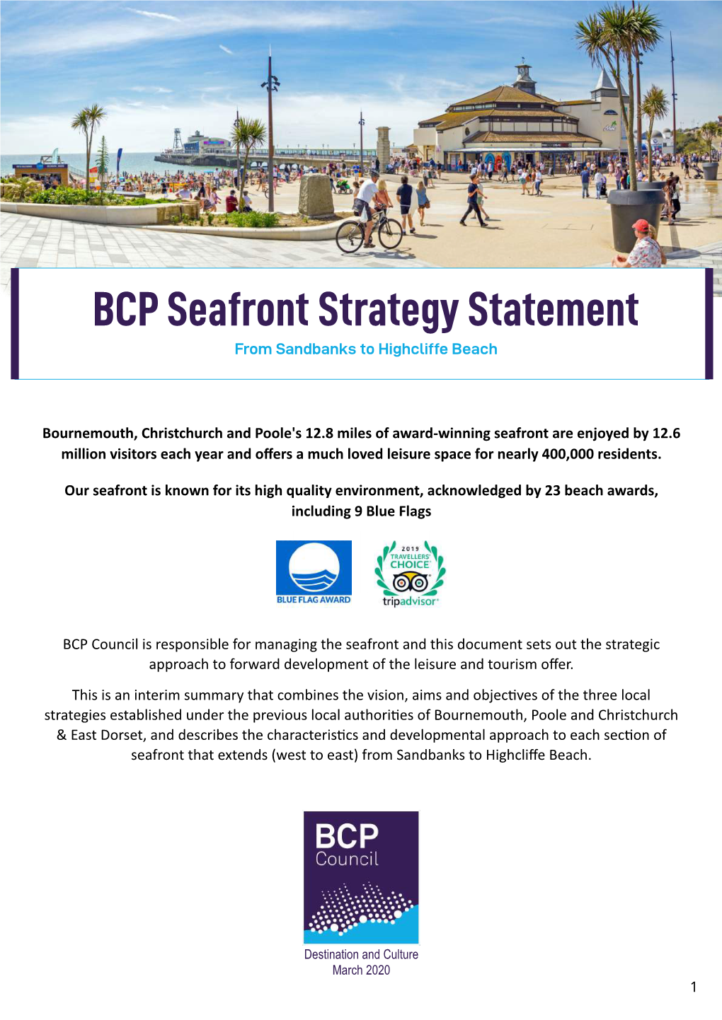BCP Seafront Strategy Statement from Sandbanks to Highcliffe Beach