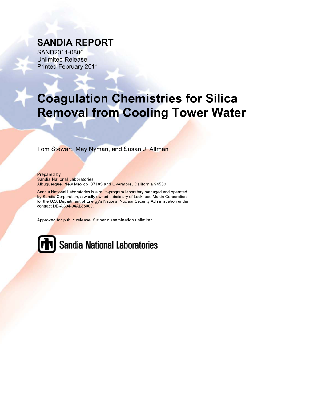 Coagulation Chemistries for Silica Removal from Cooling Tower Water