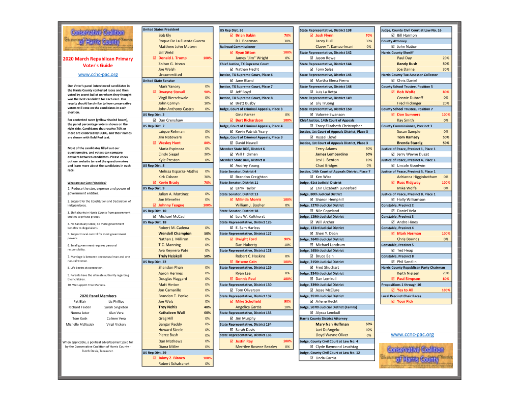 2020 CCHC PAC Voters Guide