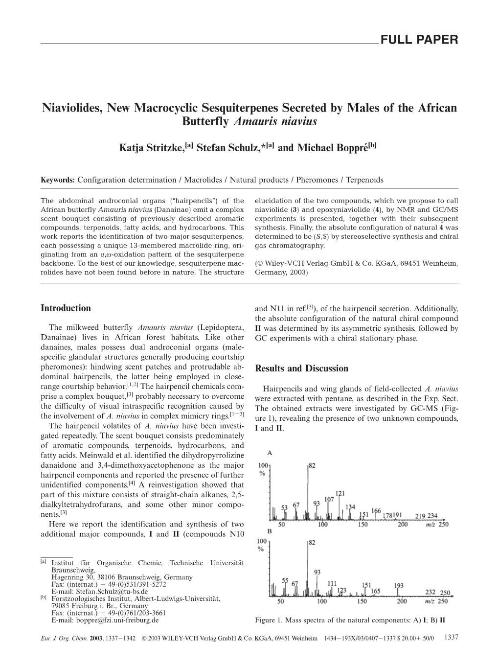 FULL PAPER Niaviolides, New Macrocyclic Sesquiterpenes