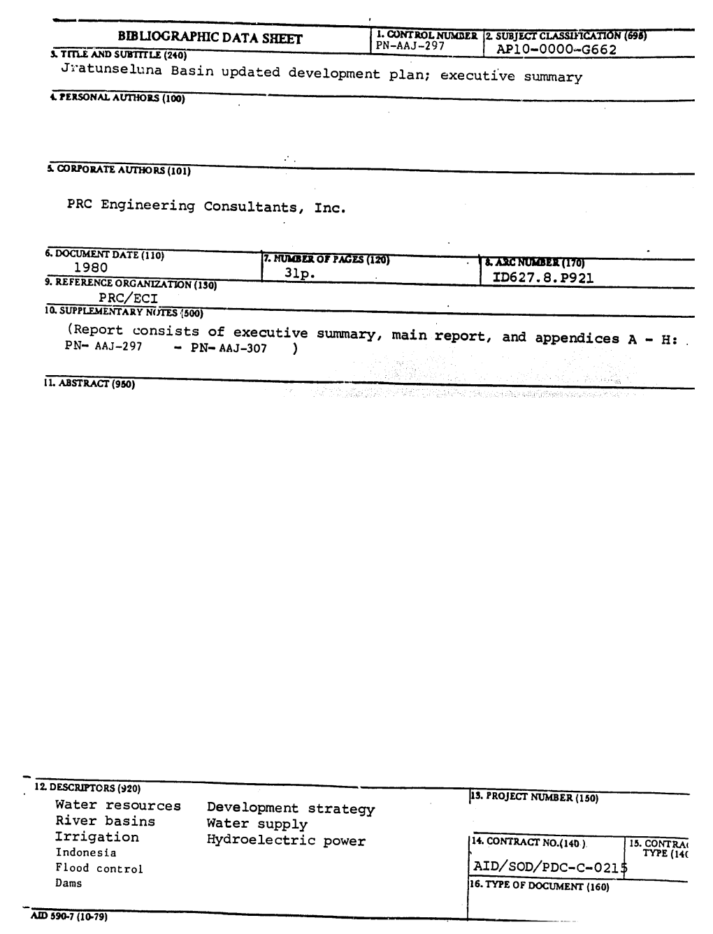 Raid/SOD/PDC-C-0215 TYPE (14( Flood Control Dams 16