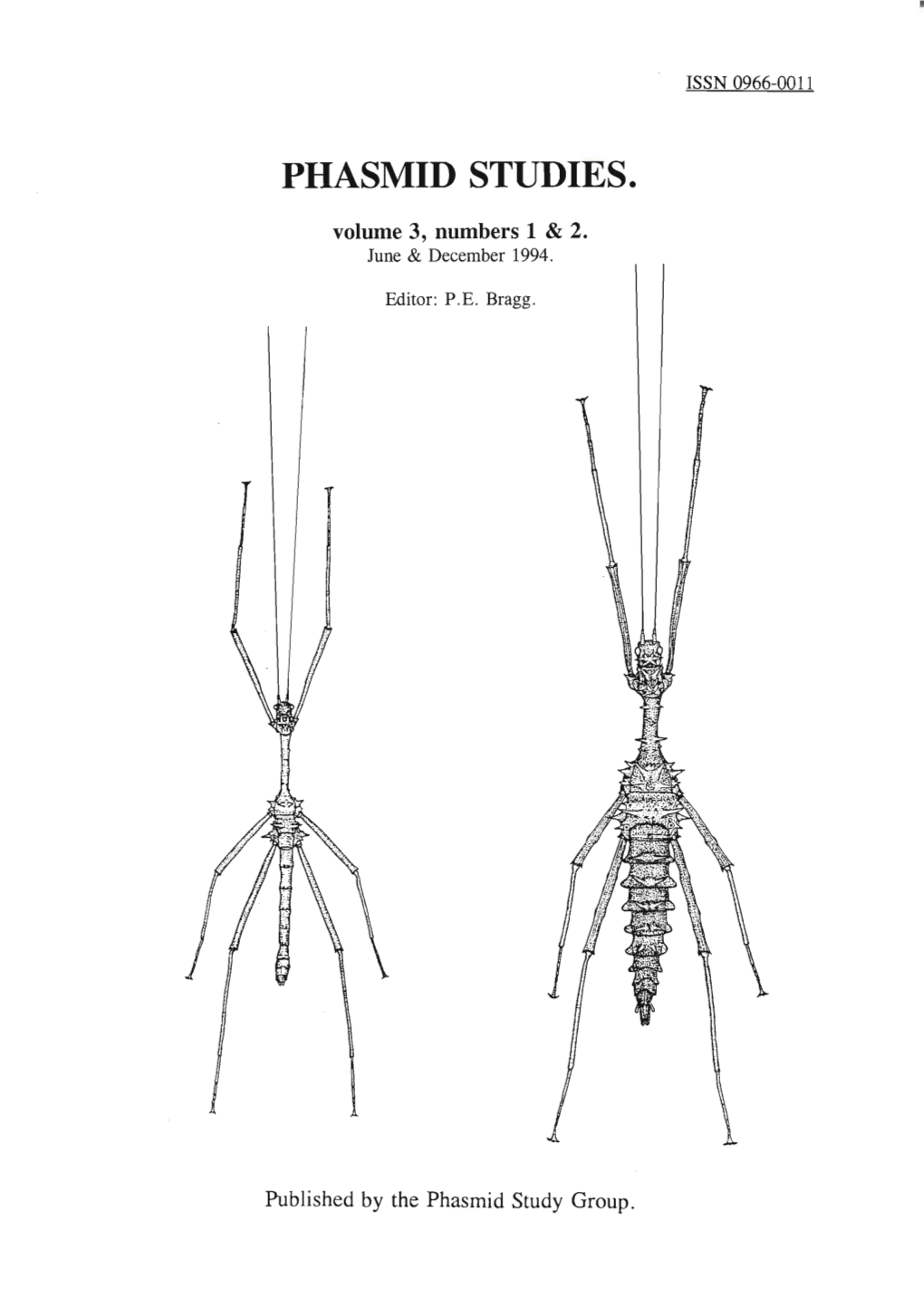 Phasmid Studies, 3(1&2)