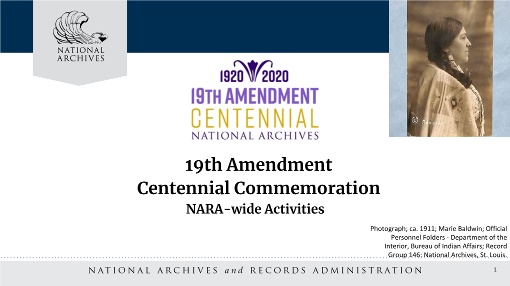 19Th Amendment Centennial Commemoration