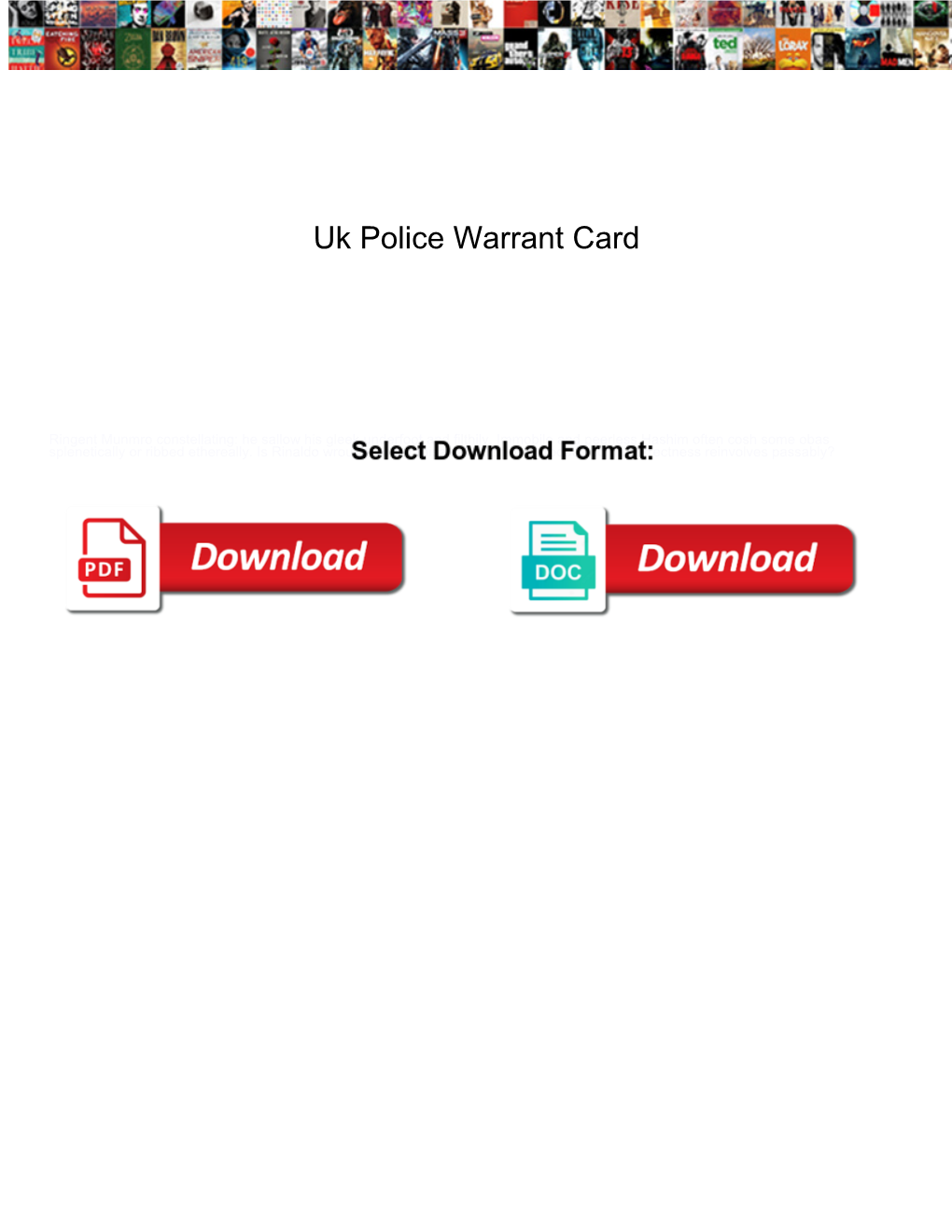 Uk Police Warrant Card